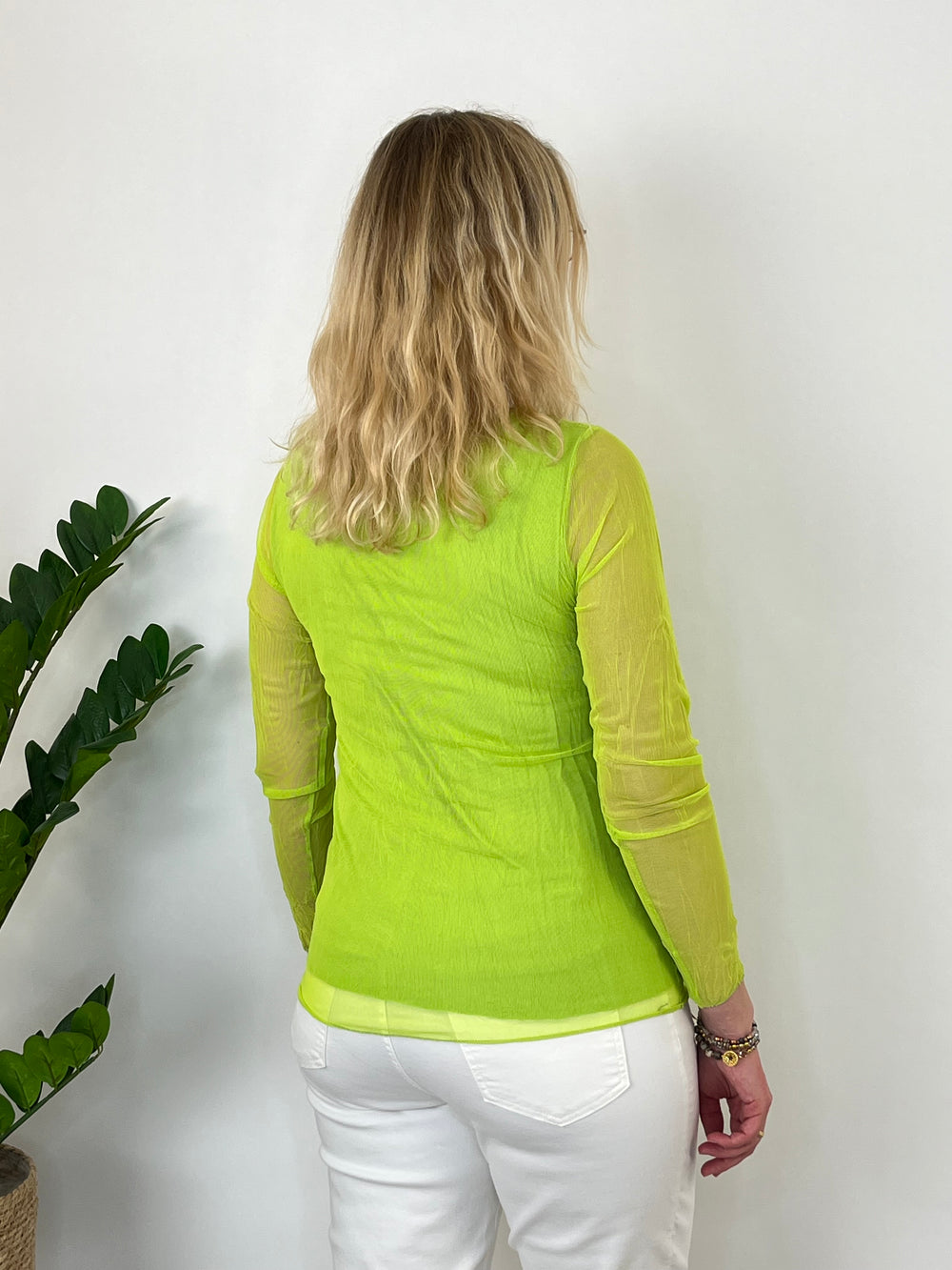 Mesh-Shirt, limette von Bella Vita - Mode & Lifestyle