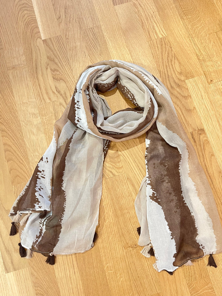 Leichter Schal aus Viskose, braun-beige