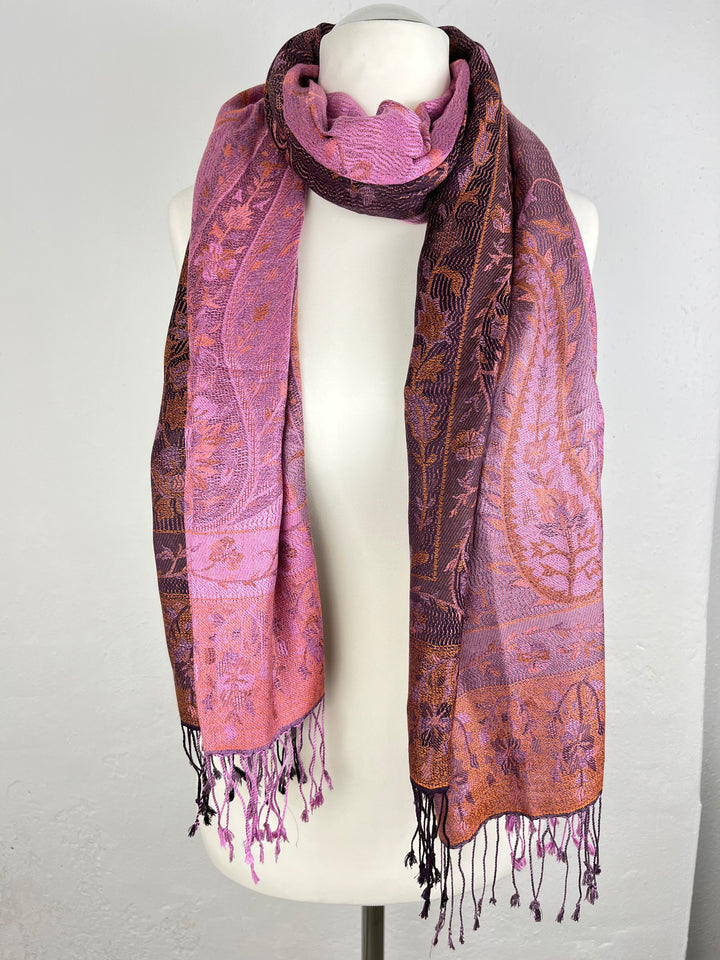 Jacquardschal aus Maulbeerseide, floral von Bella Vita - Mode & Lifestyle