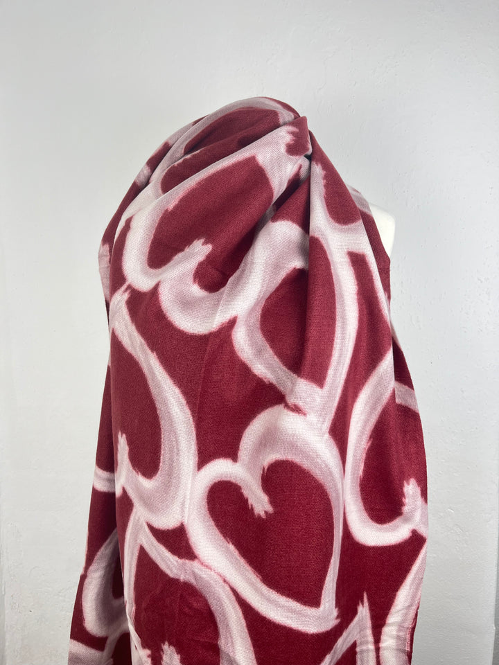 Schal "Hearts", bordeaux