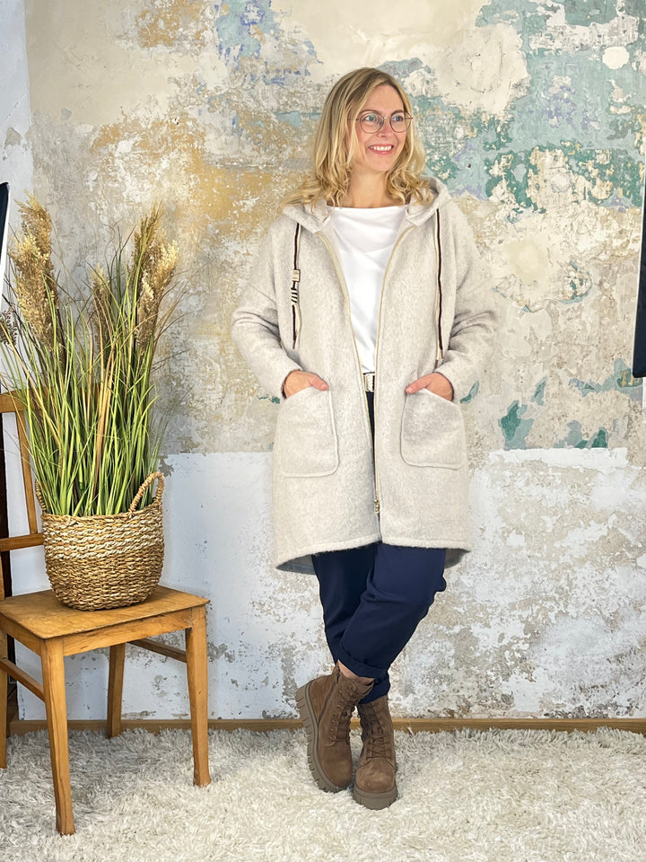 Sportive Longjacke, ecru