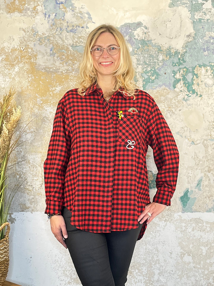 Flanellhemd, rot-kariert