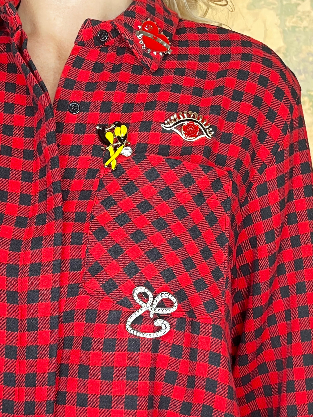 Flanellhemd, rot-kariert