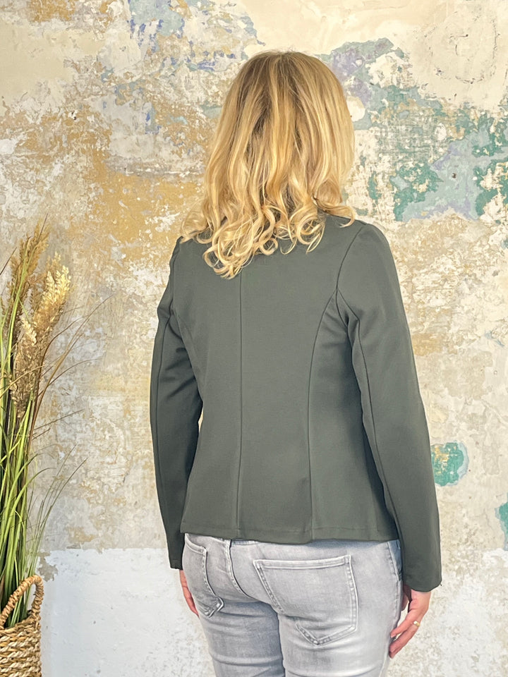Jerseyblazer mit Reverskragen, khaki von Bella Vita - Mode & Lifestyle