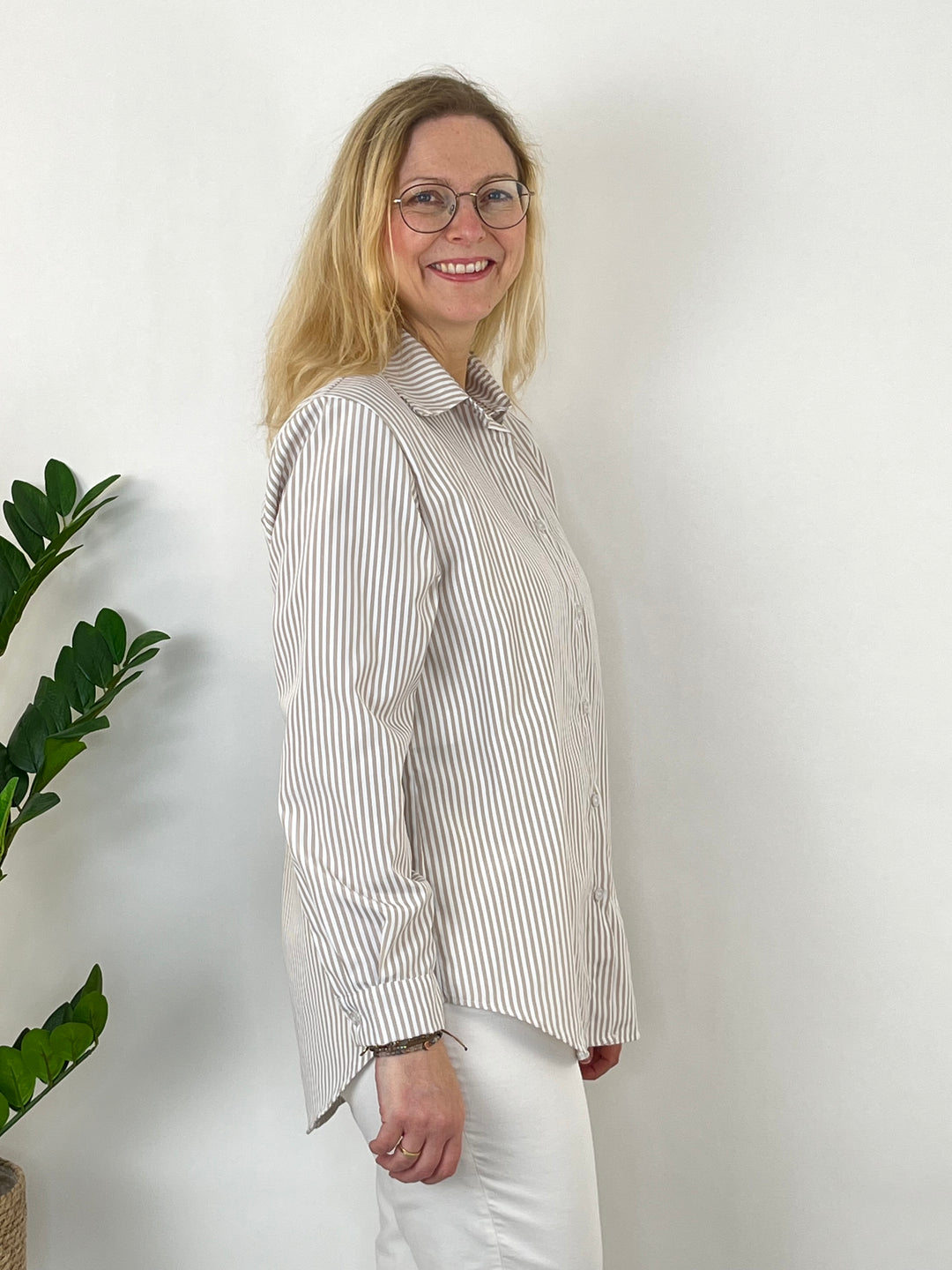 Streifenbluse, beige-weiß von Bella Vita - Mode &amp; Lifestyle