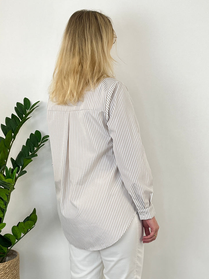 Streifenbluse, beige-weiß von Bella Vita - Mode &amp; Lifestyle