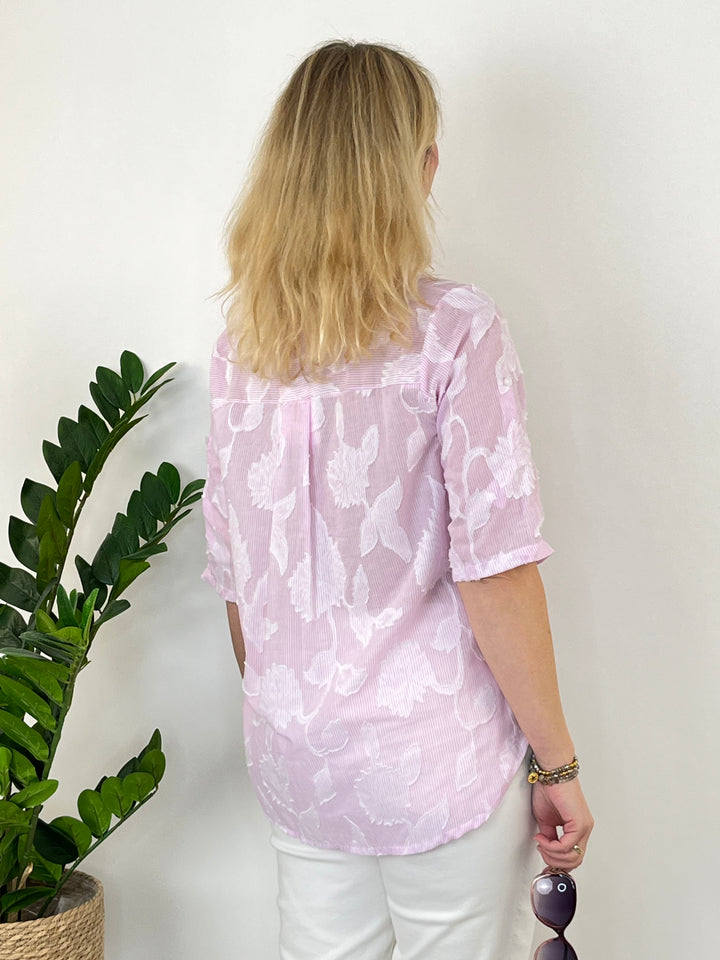 Streifenbluse mit floralem Muster von Bella Vita - Mode & Lifestyle