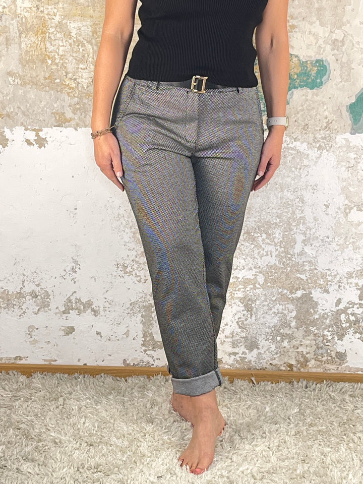 Hose in Strukturware, schwarz-weiß von Bella Vita - Mode & Lifestyle