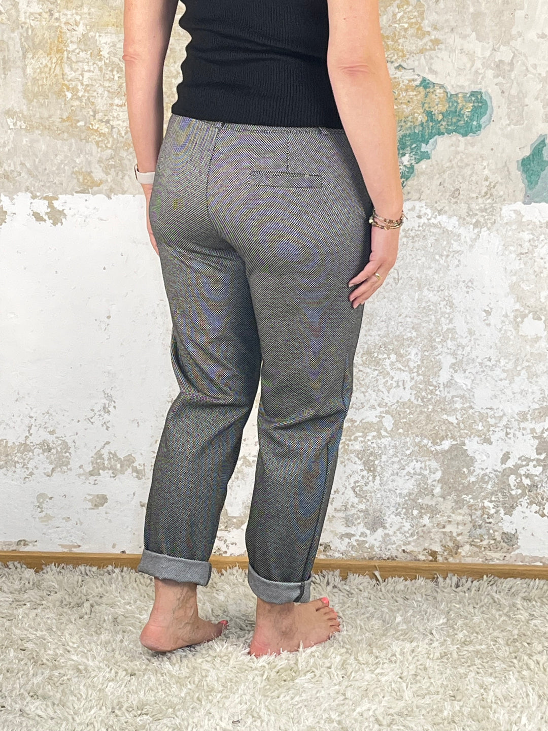 Hose in Strukturware, schwarz-weiß von Bella Vita - Mode & Lifestyle