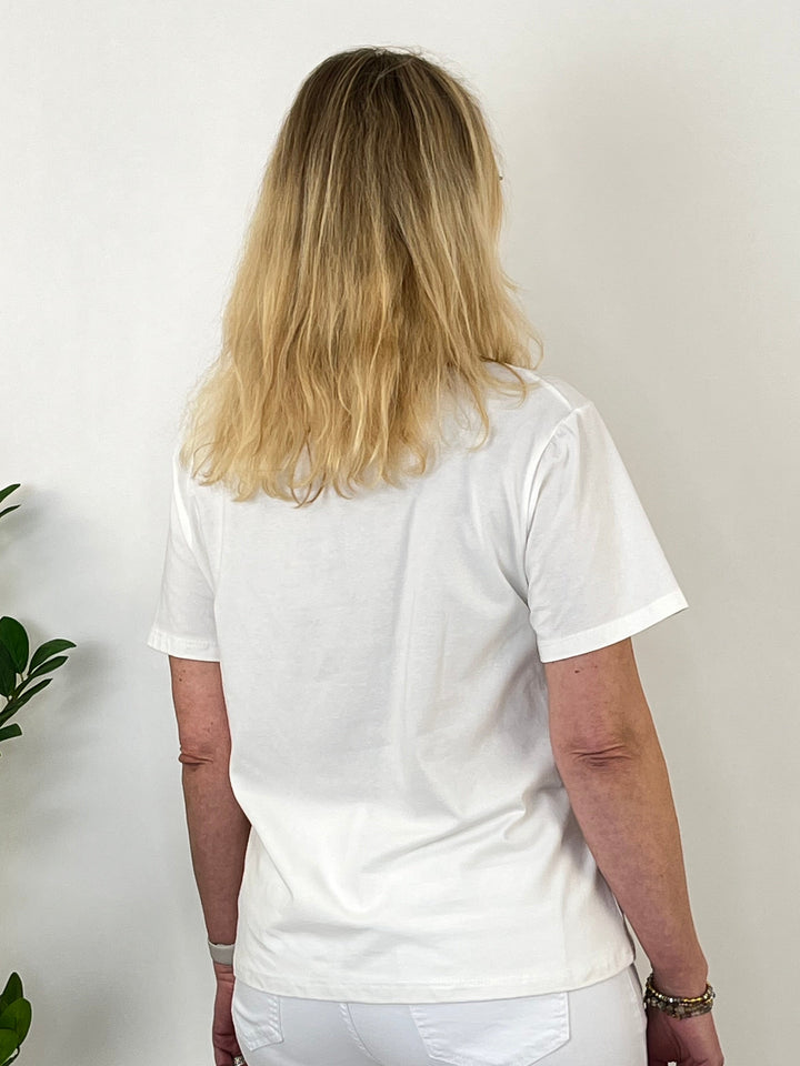T-Shirt mit Applikation, weiß-hellblau von Bella Vita - Mode &amp; Lifestyle