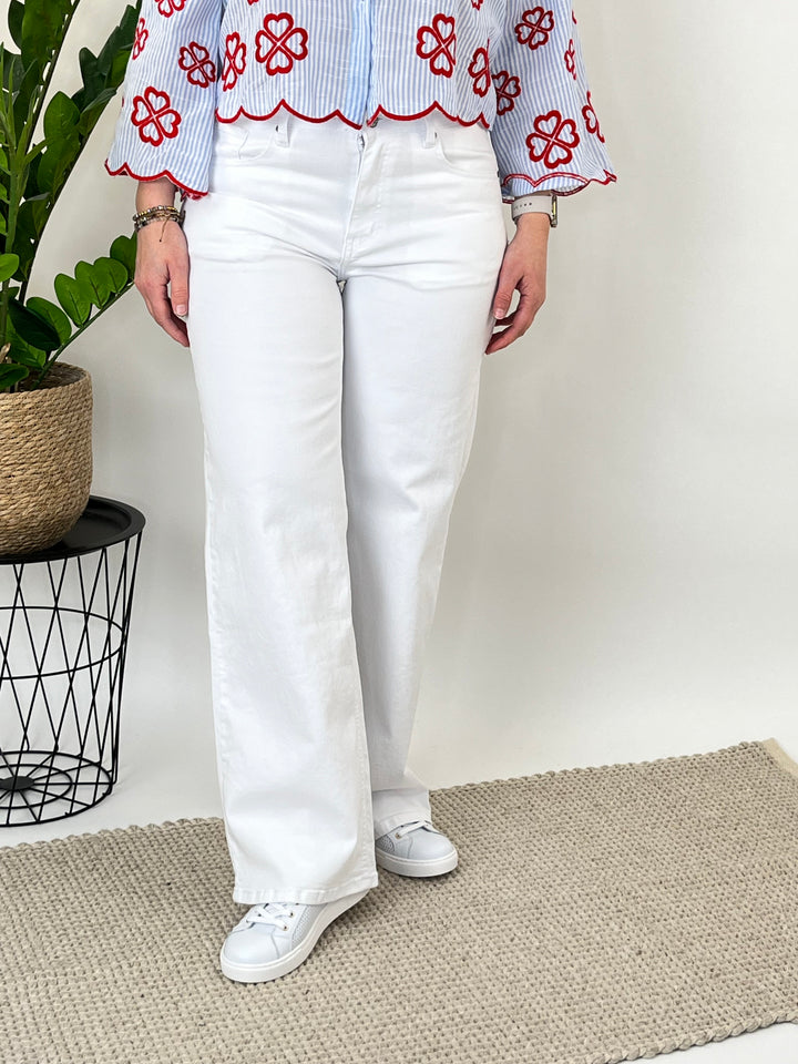 Wide-Leg-Jeans, weiß von Bella Vita - Mode &amp; Lifestyle