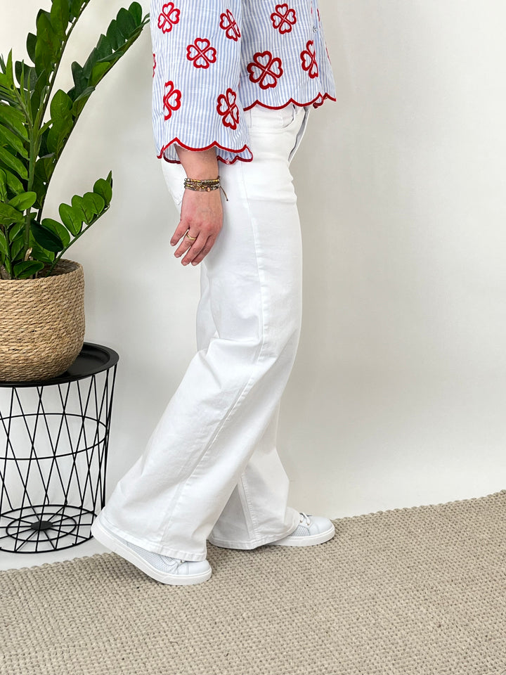 Wide-Leg-Jeans, weiß von Bella Vita - Mode &amp; Lifestyle