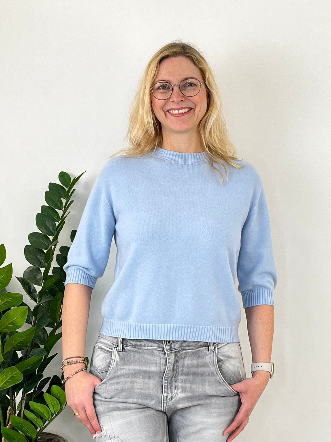 Pullover mit 3/4-Arm, hellblau von Bella Vita - Mode & Lifestyle