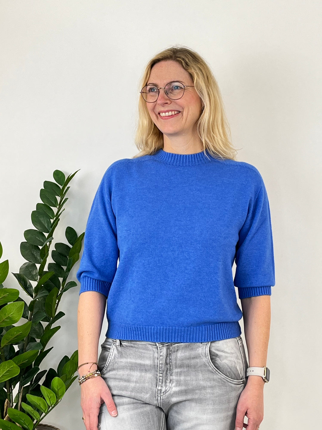 Pullover mit 3/4-Arm, blau von Bella Vita - Mode & Lifestyle