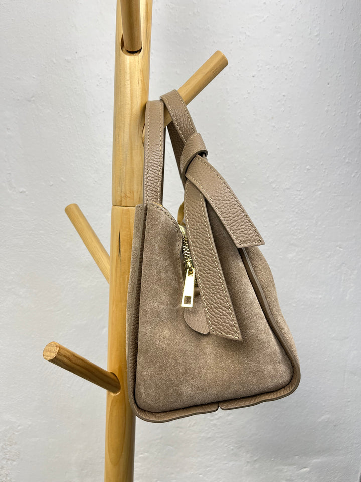 Trapeztasche Ledermix, taupe von Bella Vita - Mode & Lifestyle
