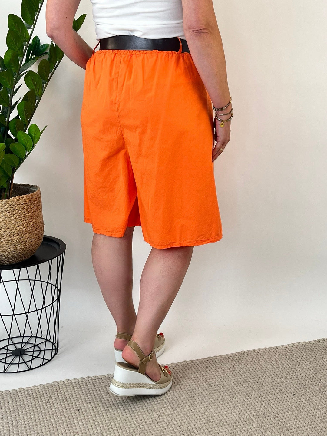Shorts mit Ziergürtel, orange