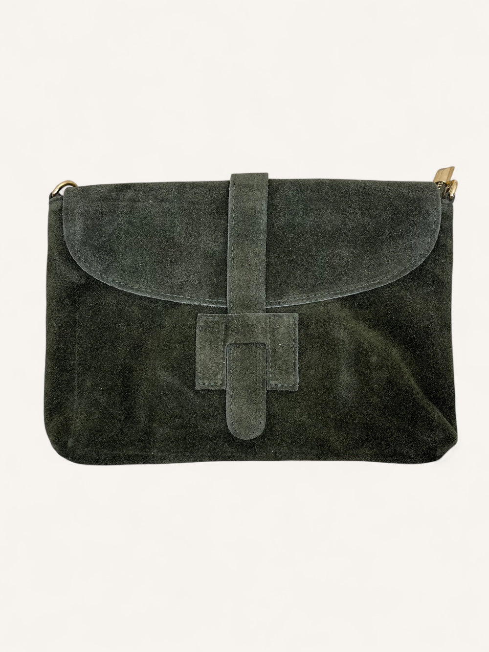 Wildleder-Tasche mit Überschlag, khaki von Bella Vita - Mode & Lifestyle