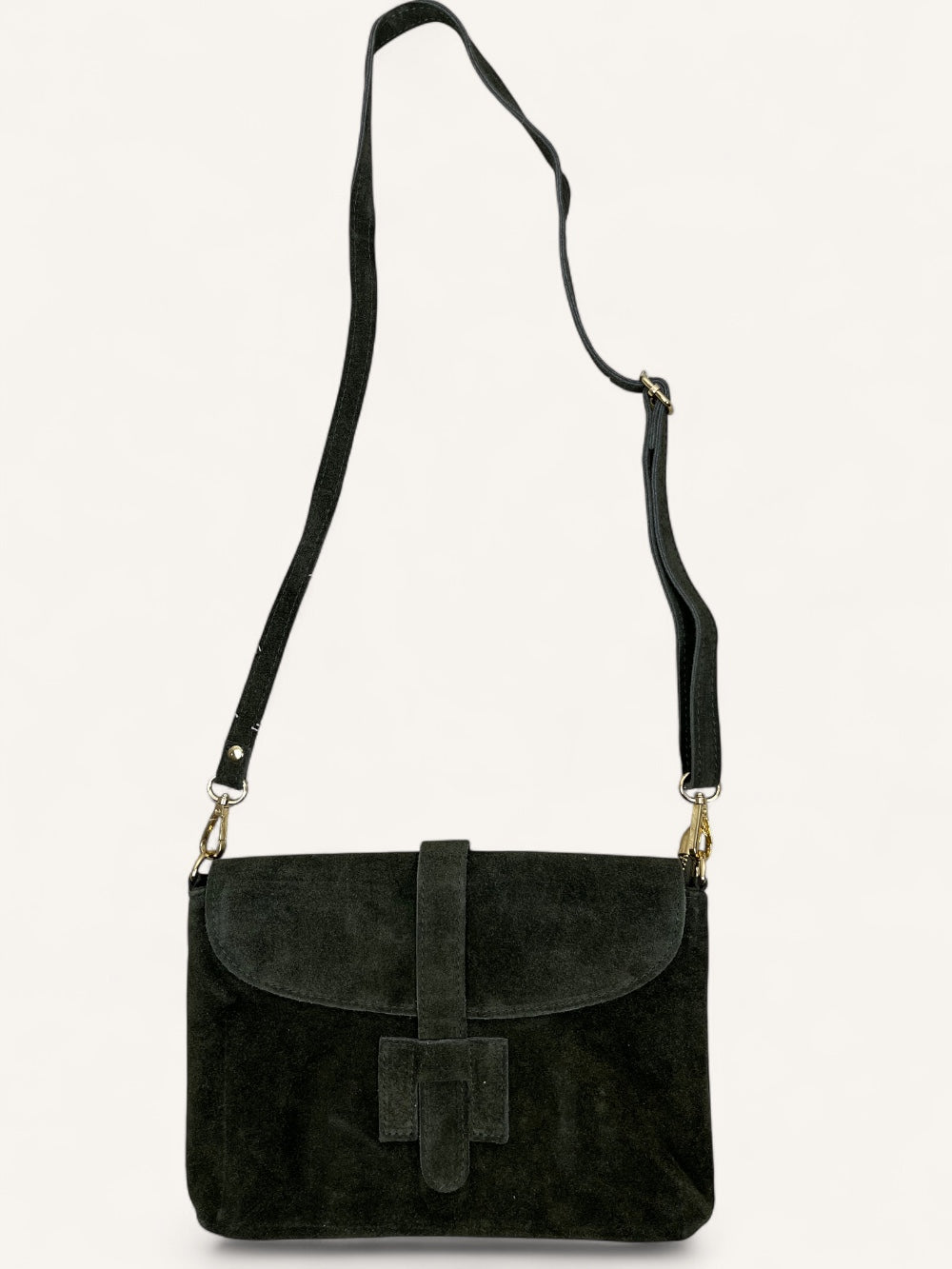 Wildleder-Tasche mit Überschlag, khaki von Bella Vita - Mode & Lifestyle