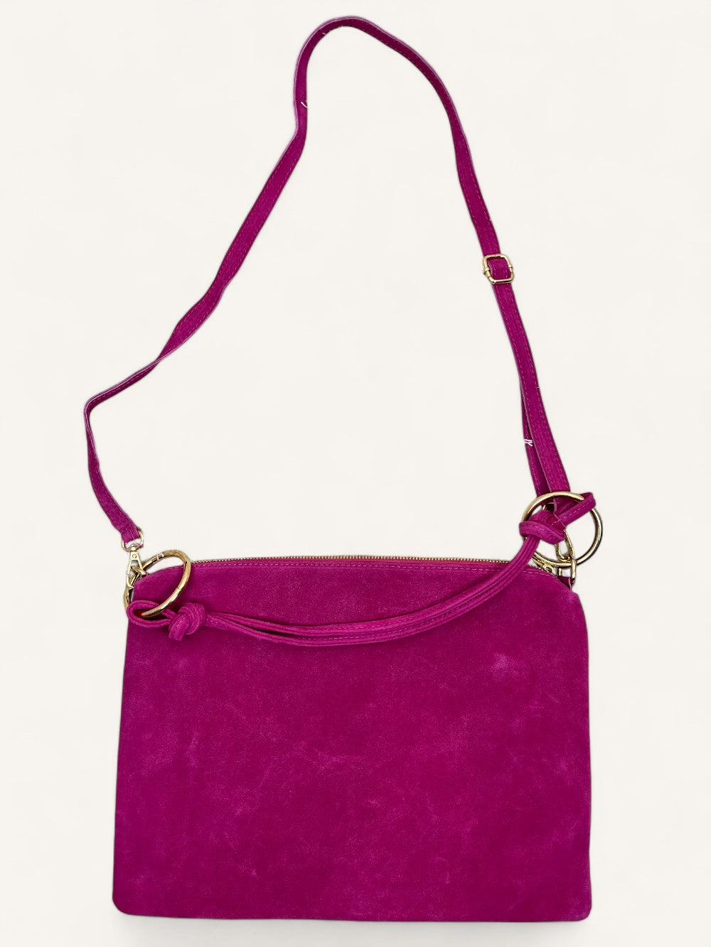 Wildleder-Tasche mit Goldringen, pink von Bella Vita - Mode & Lifestyle