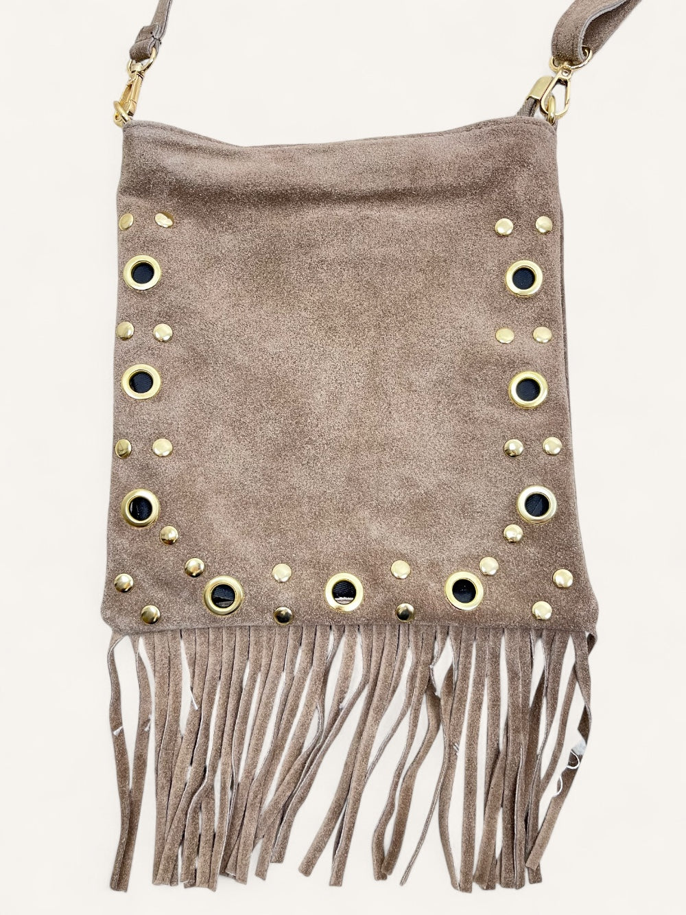 Crossbody-Tasche mit Fransen, taupe von Bella Vita - Mode & Lifestyle