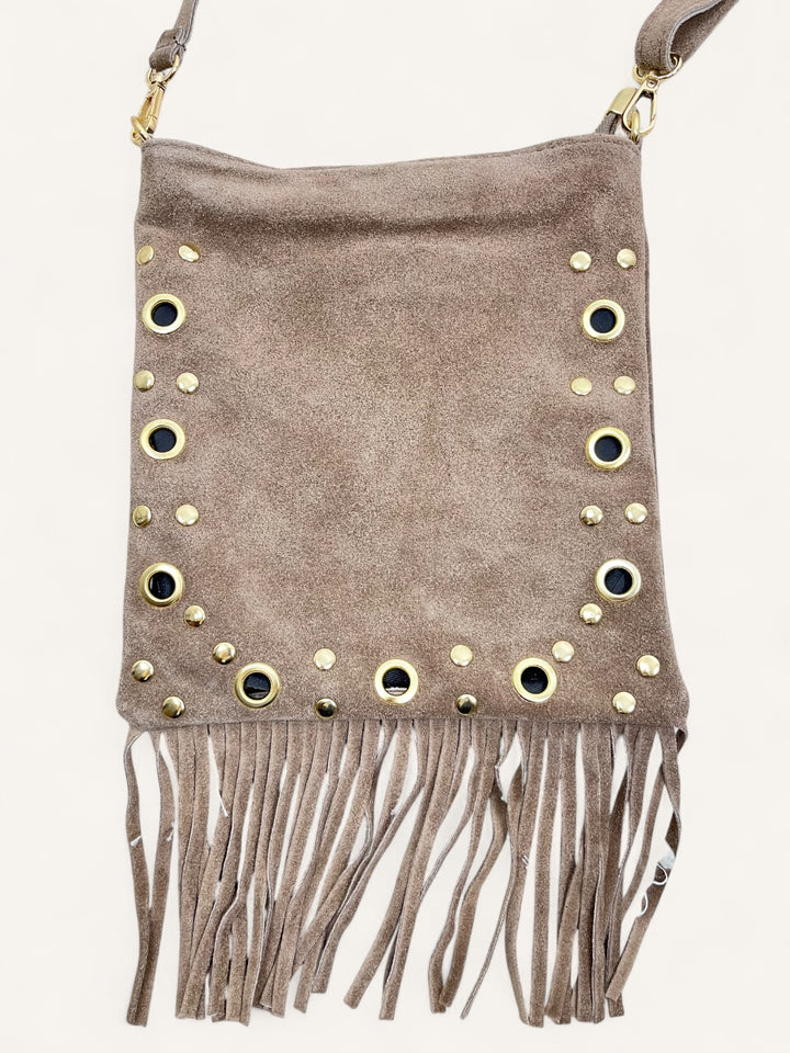 Crossbody-Tasche mit Fransen, taupe von Bella Vita - Mode & Lifestyle