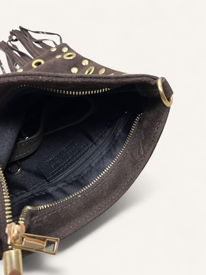 Crossbody-Tasche mit Fransen, braun von Bella Vita - Mode & Lifestyle