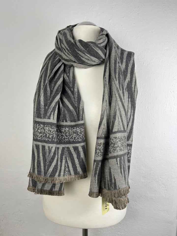 Schal grafisch-gemustert, grau von Bella Vita - Mode & Lifestyle