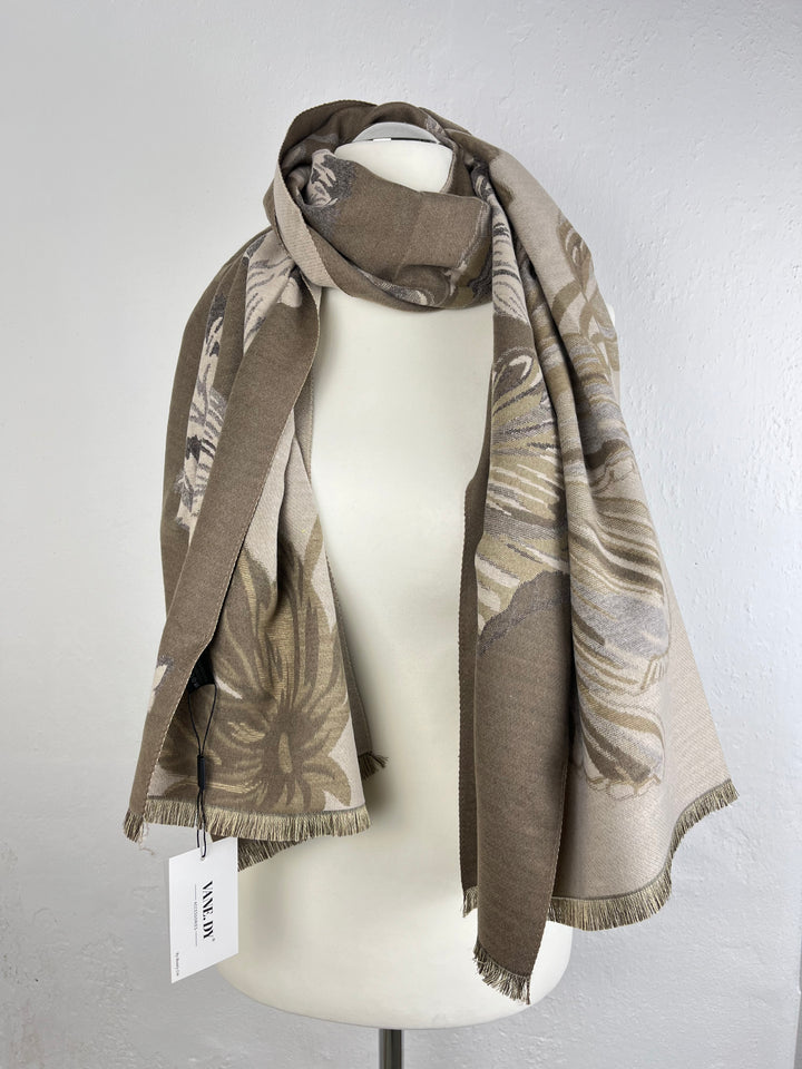 Schal floral-gemustert, taupe von Bella Vita - Mode & Lifestyle