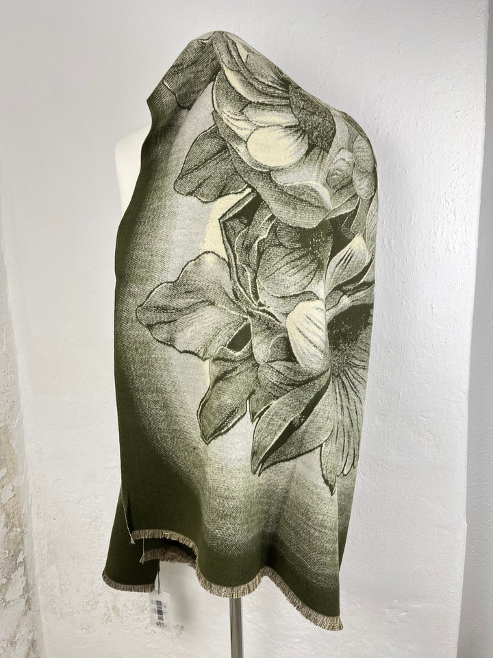 Schal floral-gemustert, khaki von Bella Vita - Mode & Lifestyle