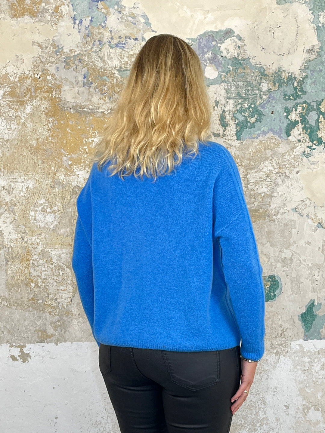 Pullover mit Alpaka, blau