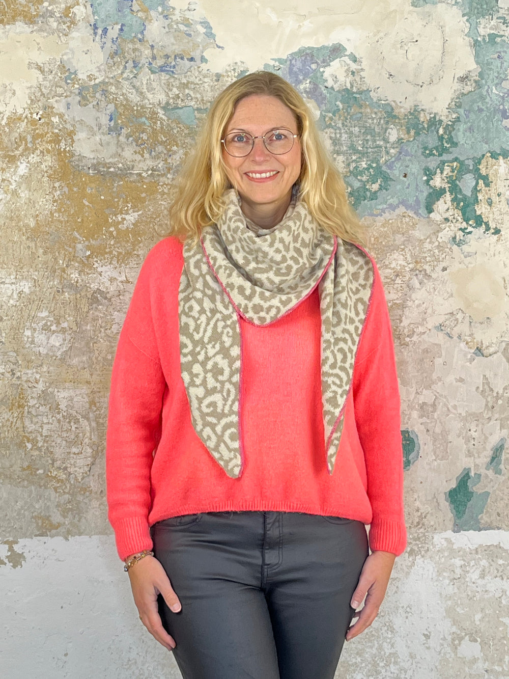 Dreieckschal Leo, taupe-pink von Bella Vita - Mode & Lifestyle