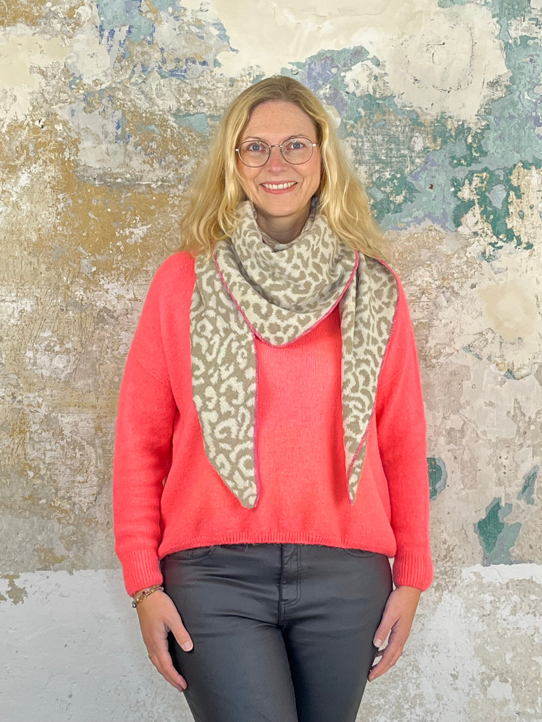 Dreieckschal Leo, taupe-pink von Bella Vita - Mode & Lifestyle