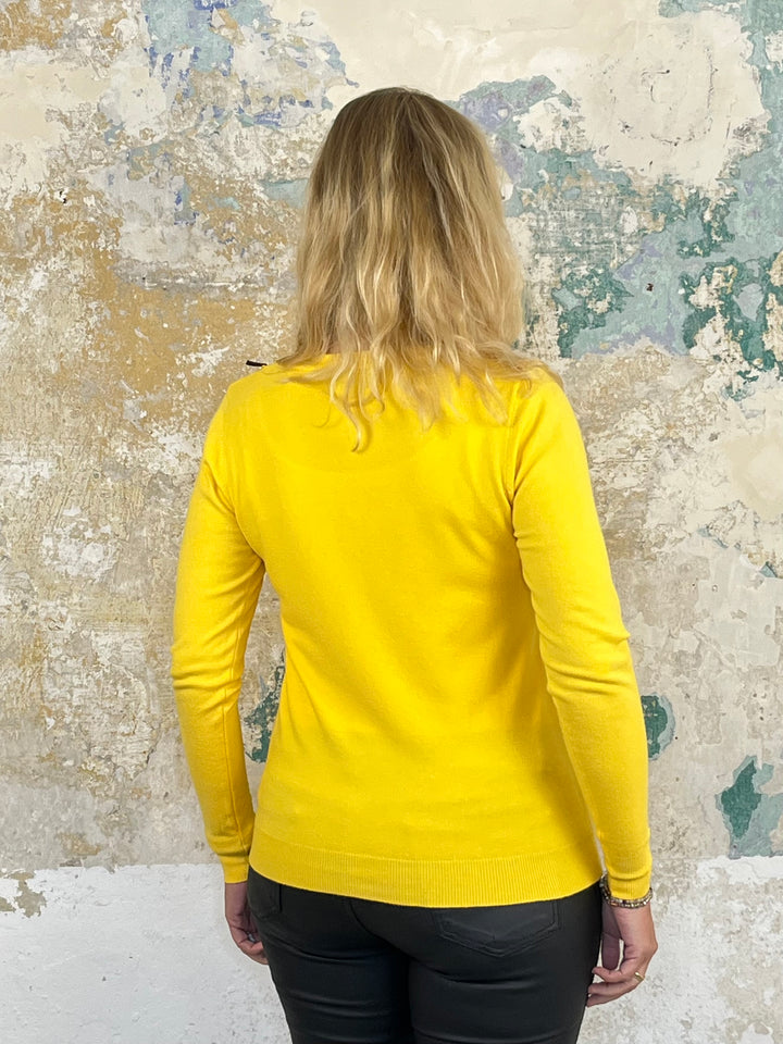 Cardigan mit Rundhals, gelb von Bella Vita - Mode & Lifestyle