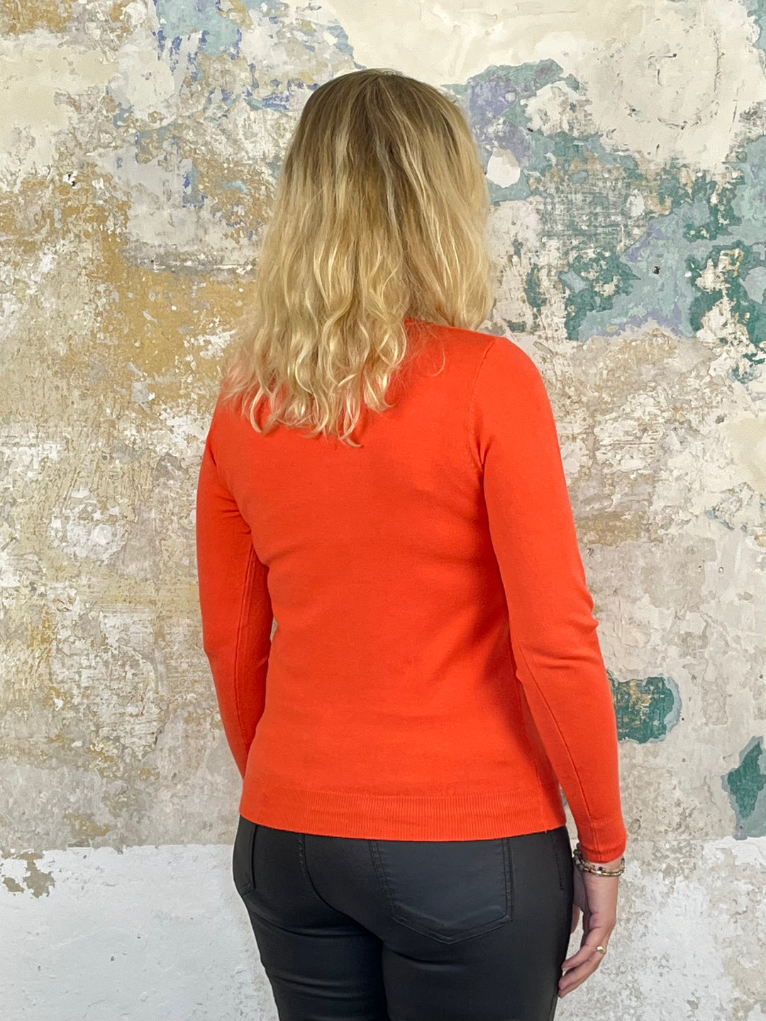 Cardigan Rundhals, orange von Bella Vita - Mode & Lifestyle