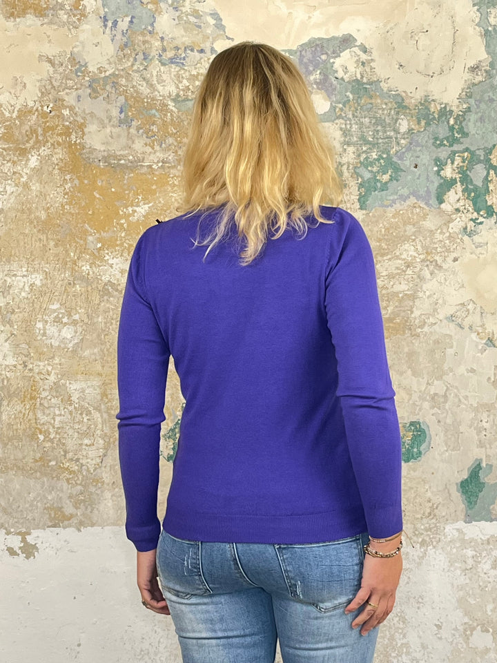 Cardigan Rundhals, lila von Bella Vita - Mode & Lifestyle