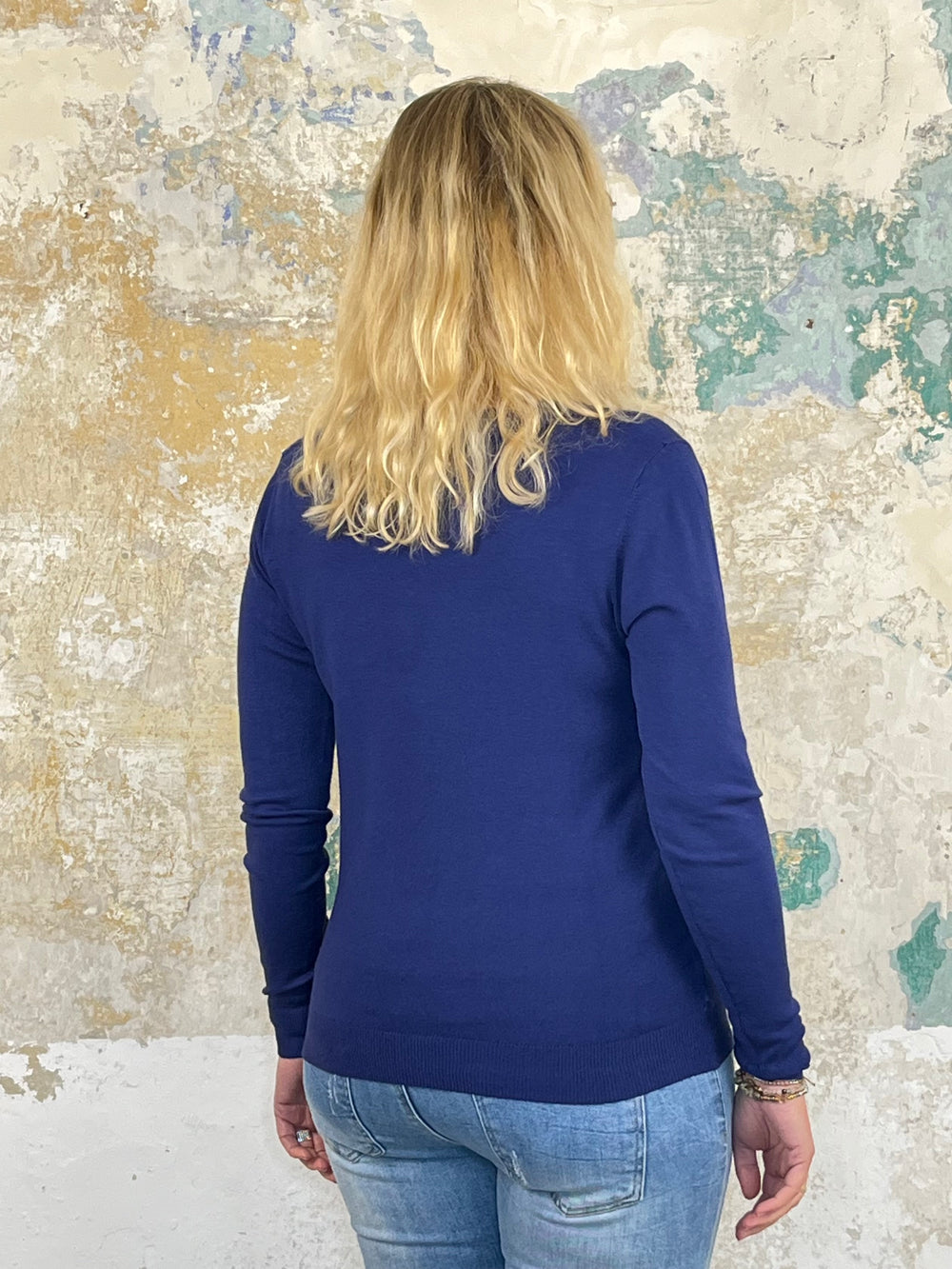 Cardigan V-Ausschnitt, marine von Bella Vita - Mode & Lifestyle