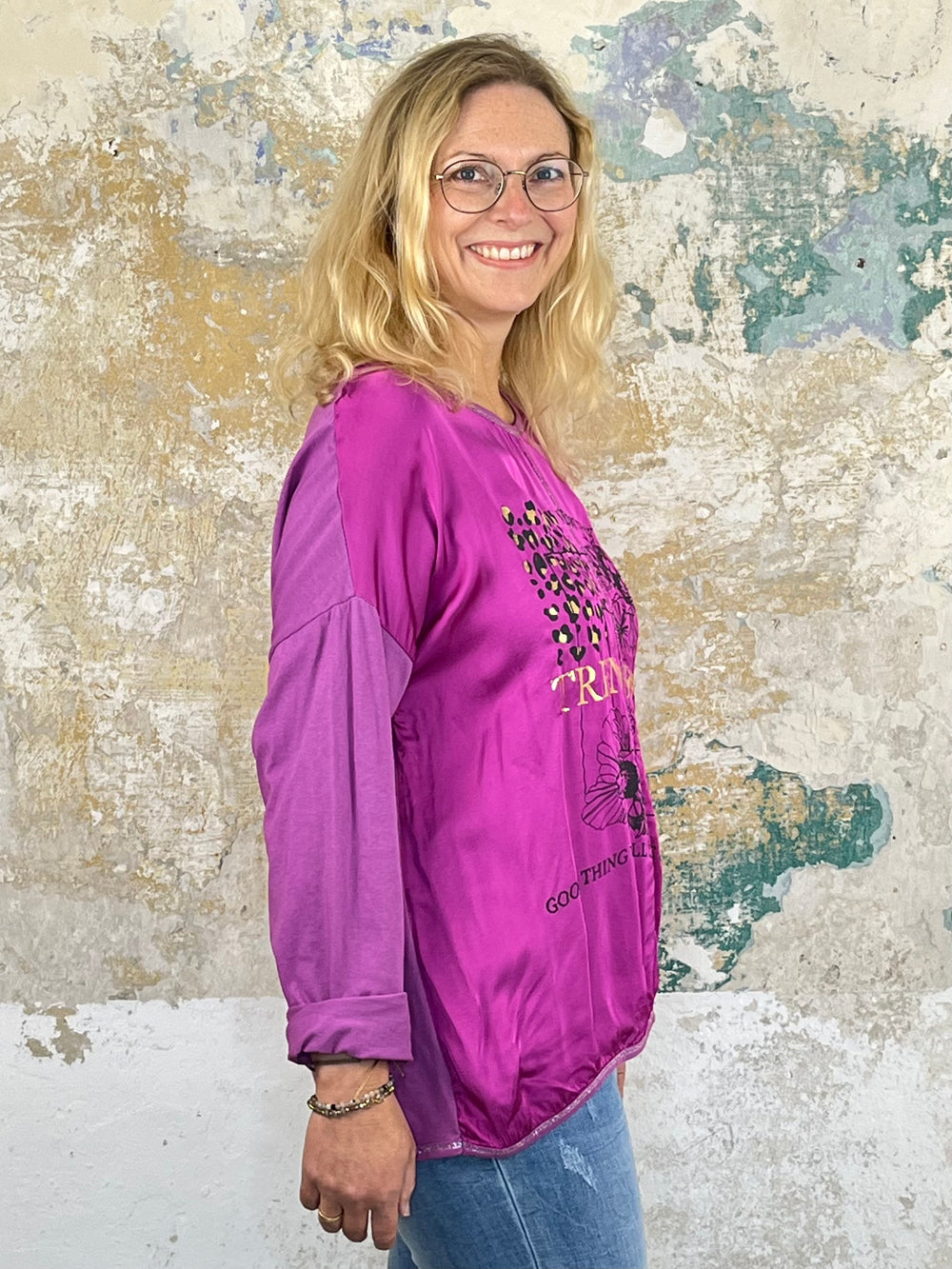 Shirt mit Frontdruck, beere von Bella Vita - Mode & Lifestyle
