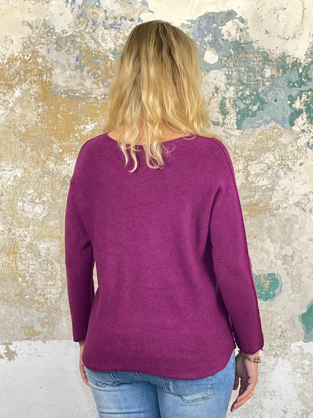 Pullover mit Frontdruck, beere von Bella Vita - Mode & Lifestyle
