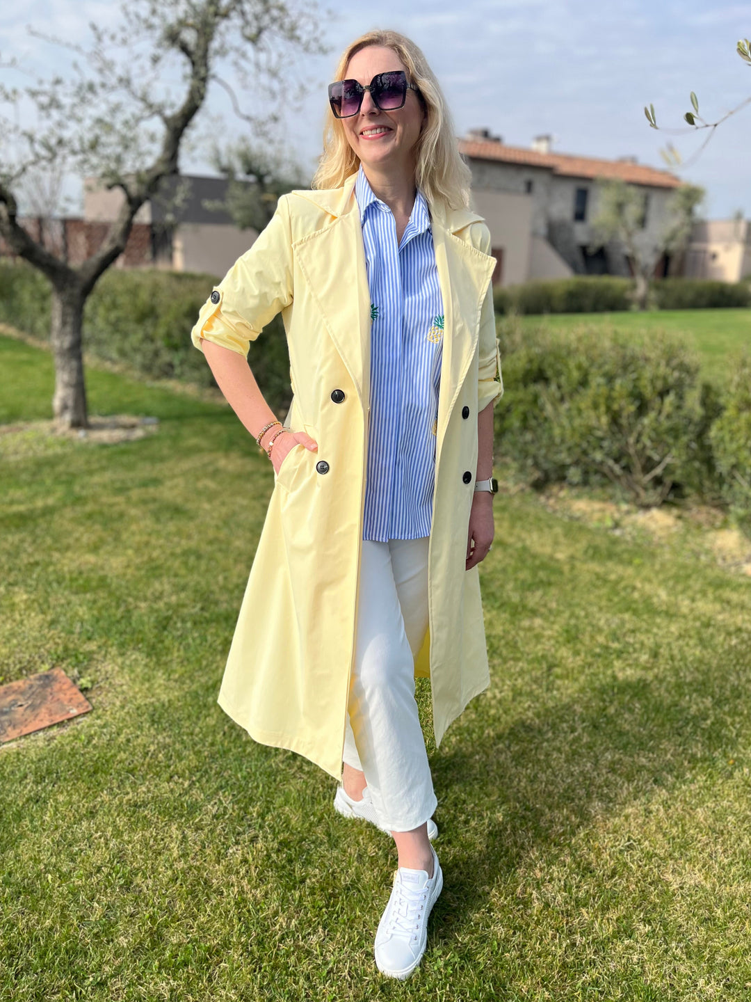 langer Trenchcoat, gelb von Bella Vita - Mode &amp; Lifestyle