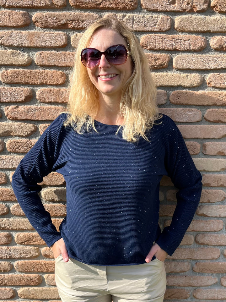 Pullover mit Pailletten, marine von Bella Vita - Mode & Lifestyle