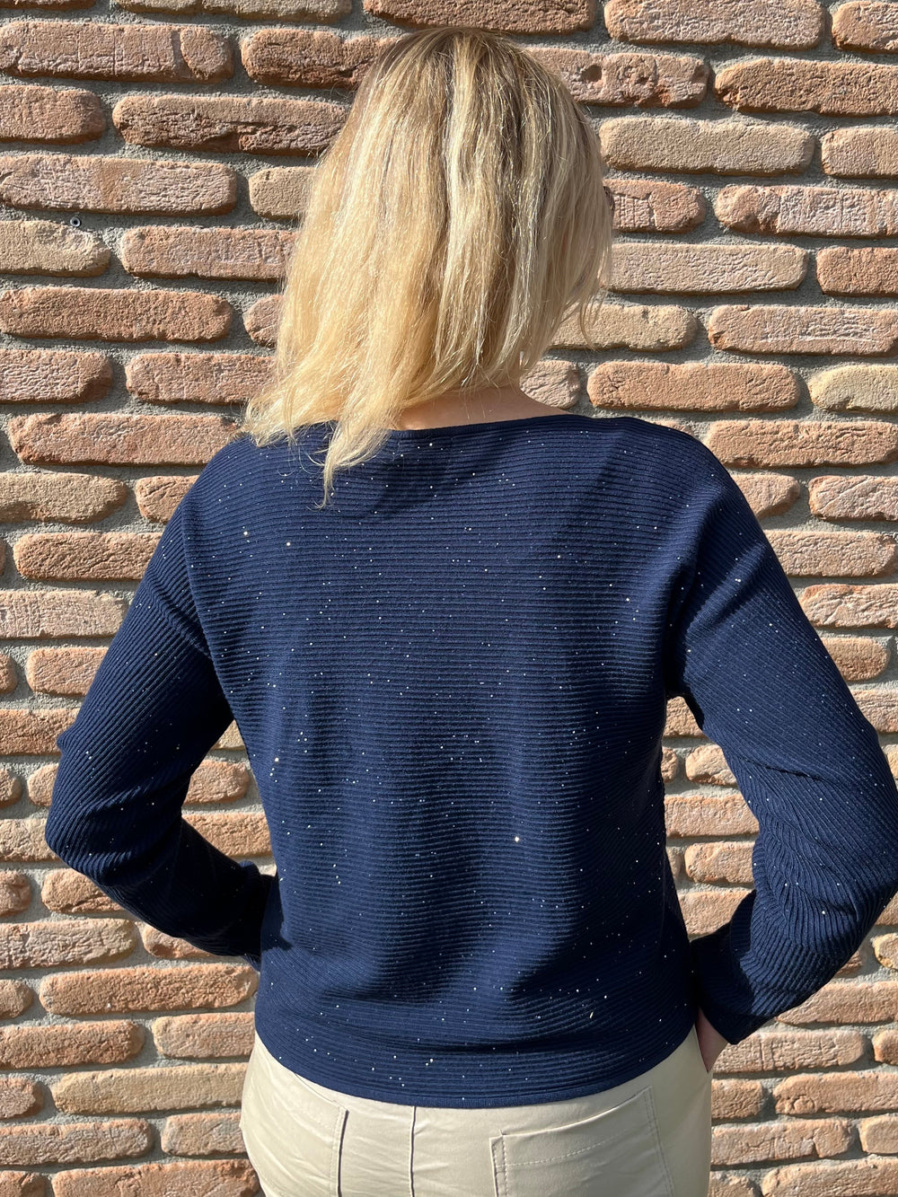 Pullover mit Pailletten, marine von Bella Vita - Mode & Lifestyle
