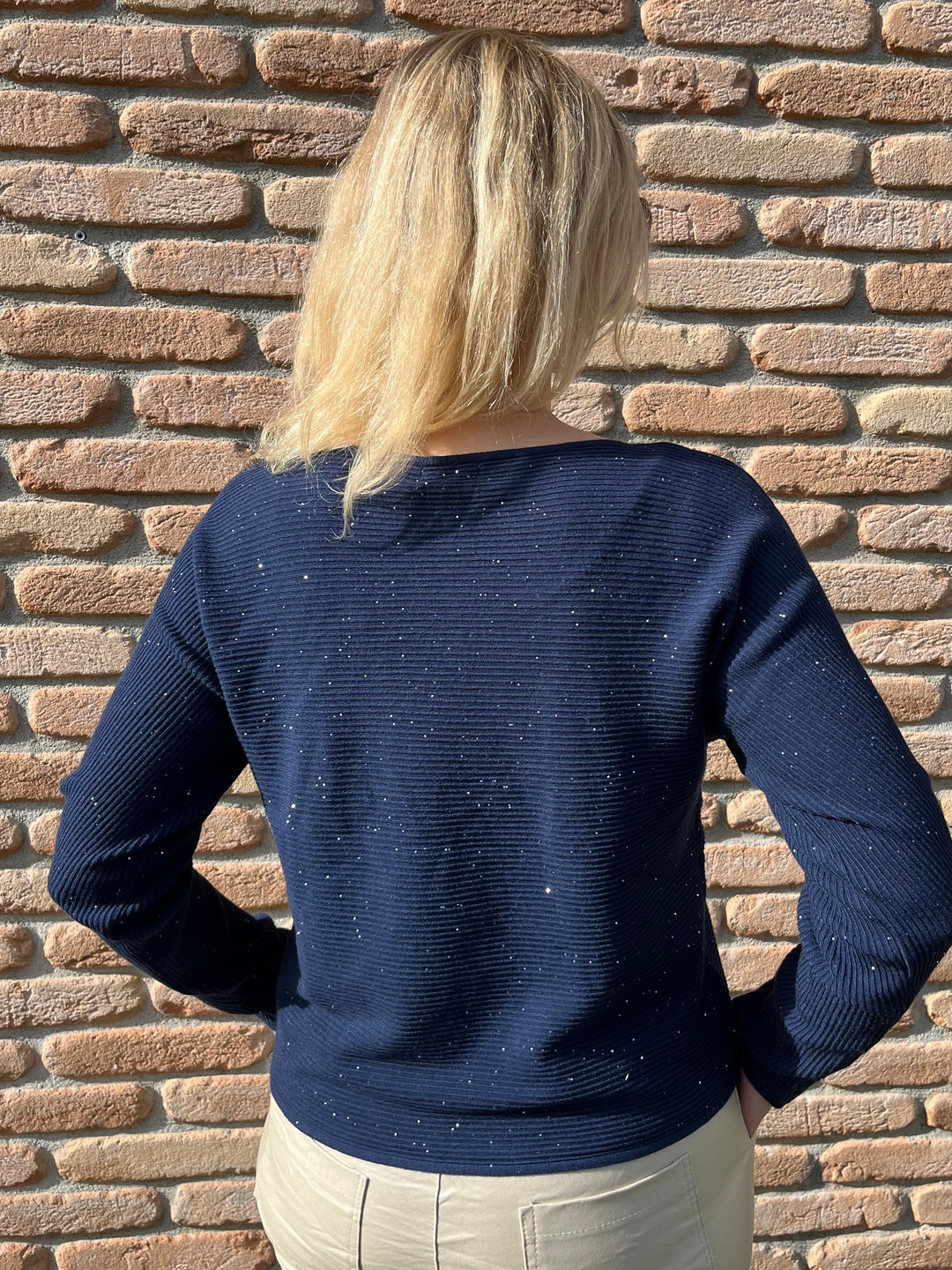 Pullover mit Pailletten, marine von Bella Vita - Mode & Lifestyle