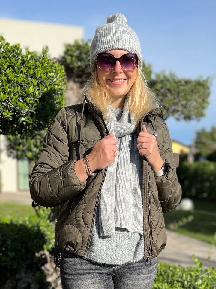 Daunen-Steppjacke, khaki von Bella Vita - Mode & Lifestyle