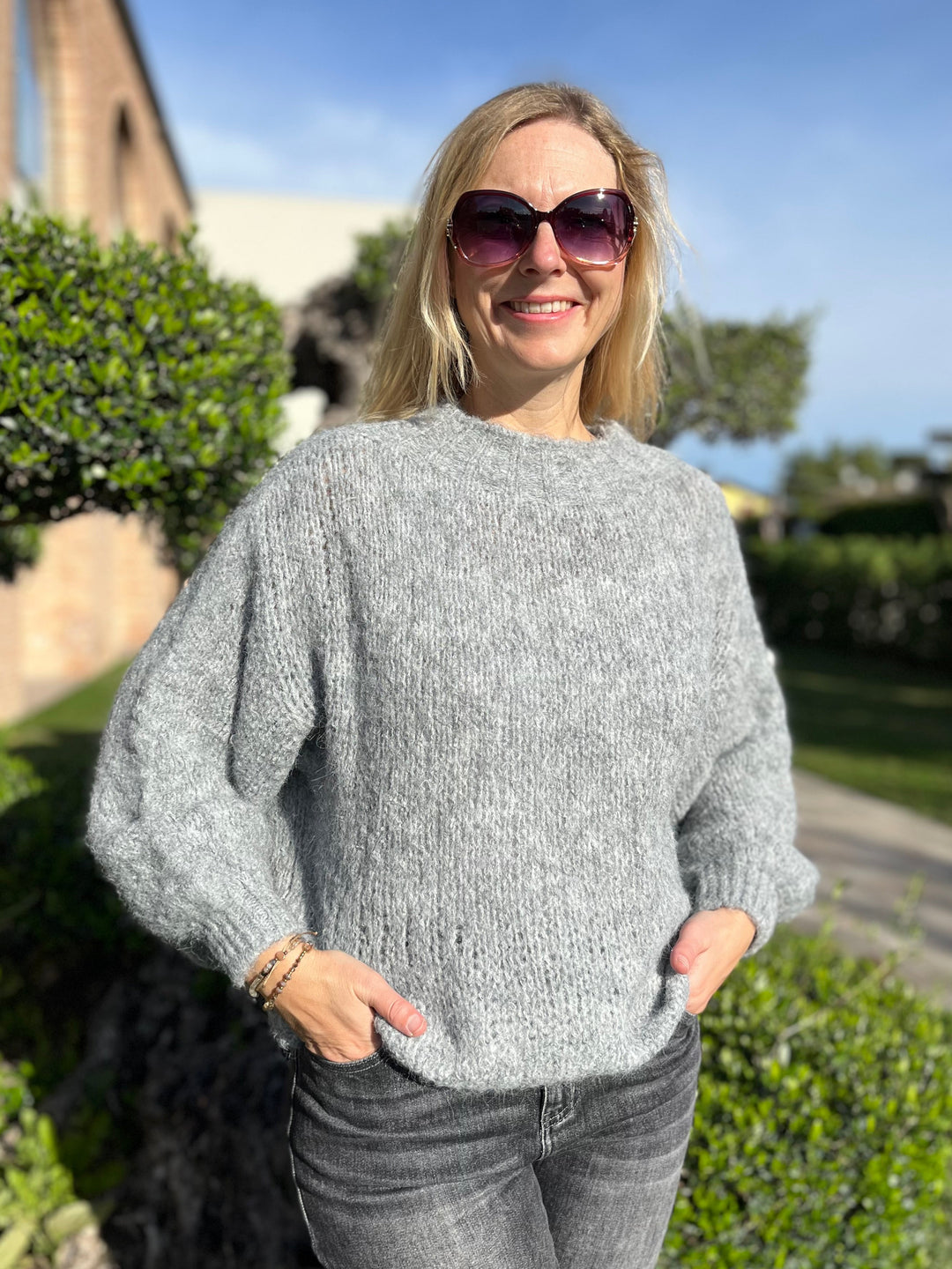 Grobstrickpullover, grau von Bella Vita - Mode & Lifestyle
