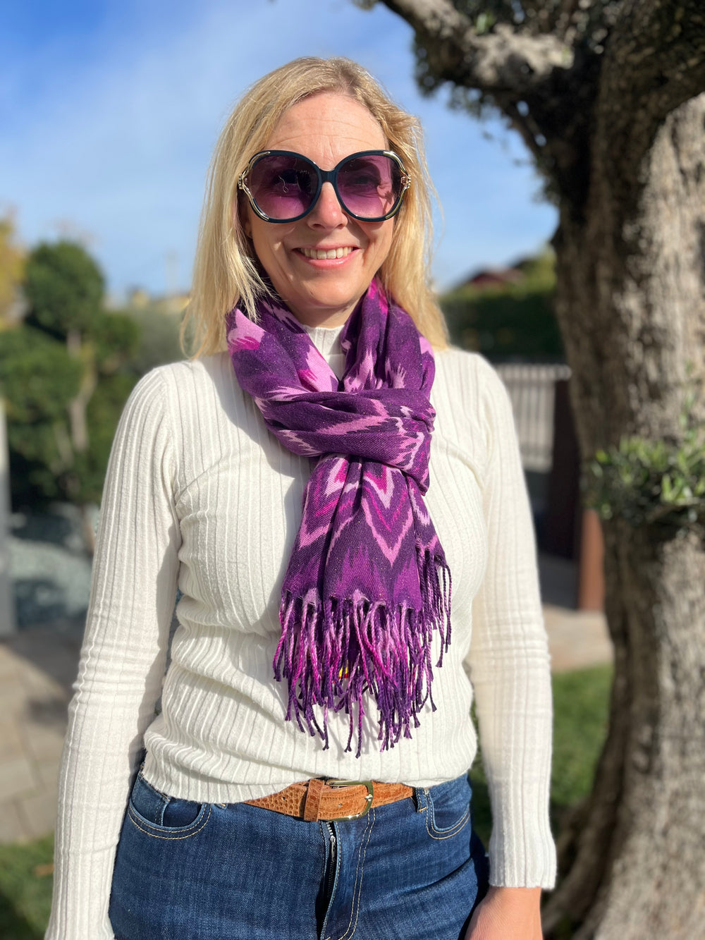 Schal Zick-Zack, lila von Bella Vita - Mode & Lifestyle