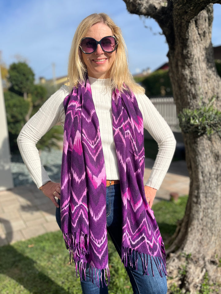 Schal Zick-Zack, lila von Bella Vita - Mode & Lifestyle