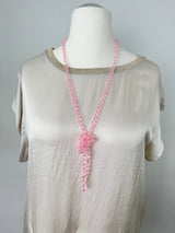 Kette aus Glassteinen, rosa
