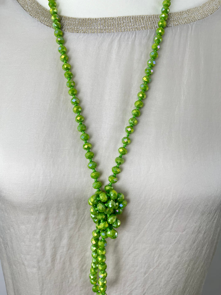 Kette aus Glassteinen, grün