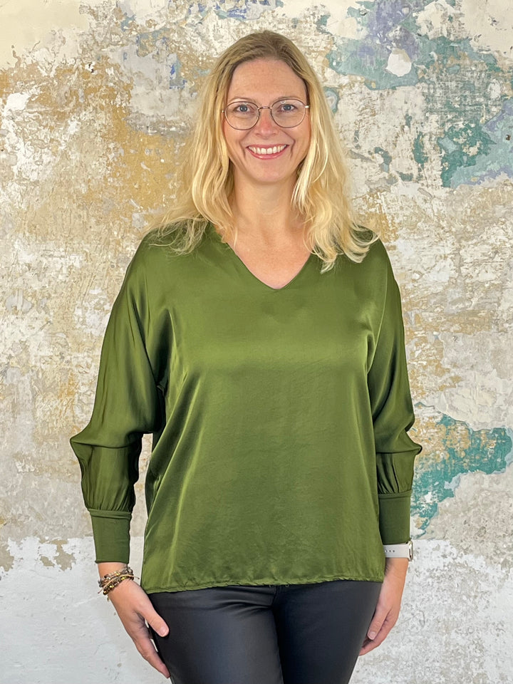 Langarm-Shirt mit Seide, grün von Bella Vita - Mode & Lifestyle