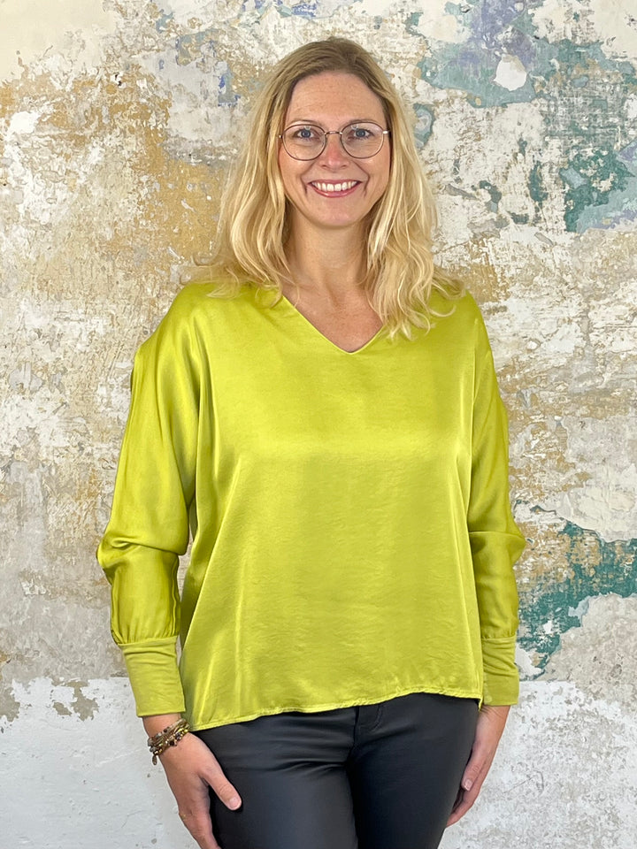 Langarm-Shirt mit Seide, hellgrün von Bella Vita - Mode & Lifestyle